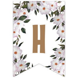 Banderines Feliz cumpleaños Shabby Chic White Roses