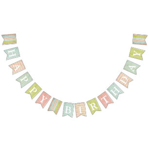 Banderines Feliz cumpleaños Shabby Moda Fiesta Decoración