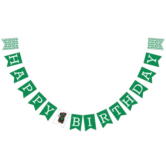 Banderines Feliz cumpleaños Shamrock Dog (Todo)