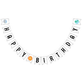 Banderines Feliz Cumpleaños Sun Y Planetas Bunting
