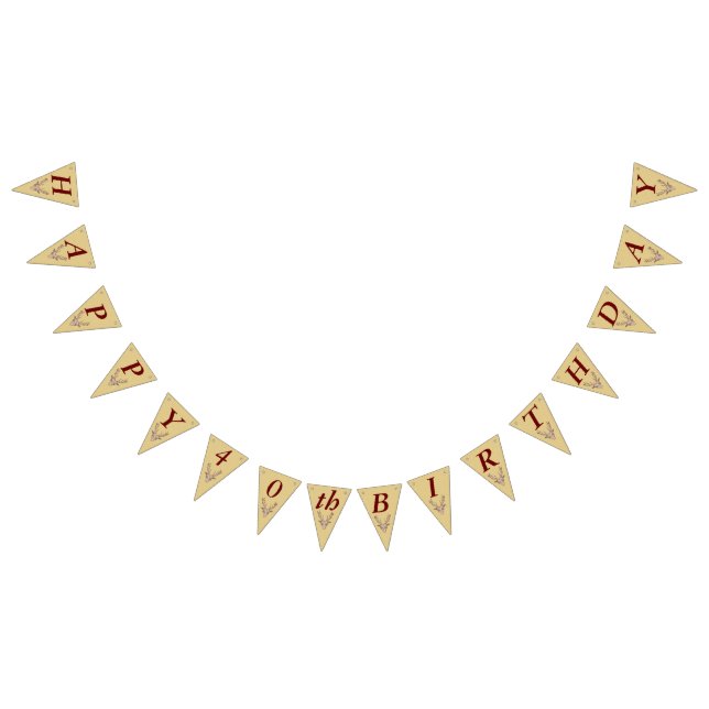 Banderines Feliz cumpleaños Trofeo de Esbozo Rojo Cabeza de c (Todo)