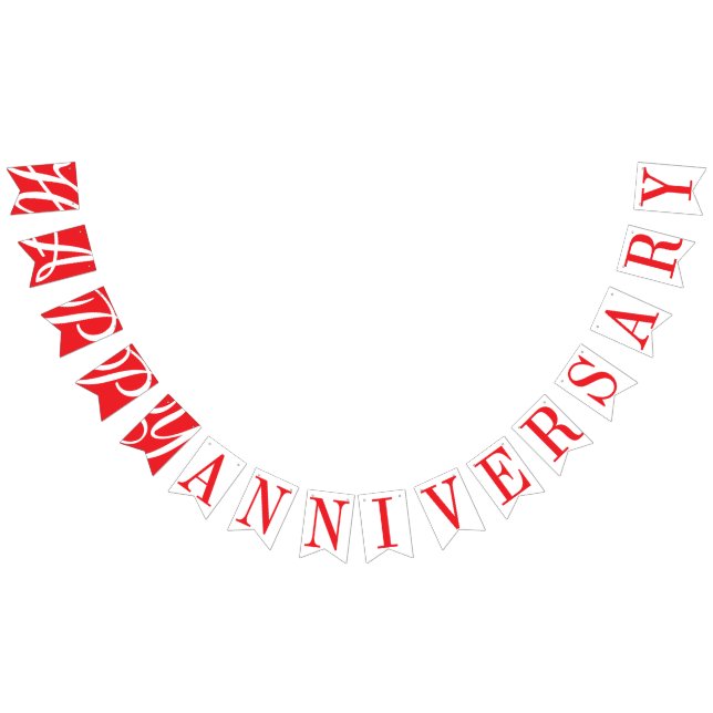BANDERINES FELIZ DECORACIÓN ROJA ANIVERSARIA (Todo)