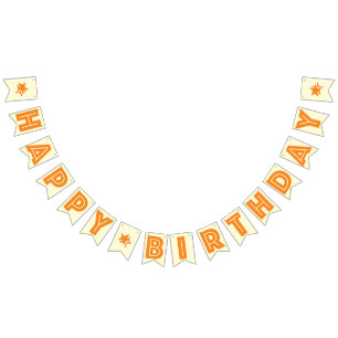 BANDERINES ☆ FELIZ DEL CUMPLEAÑOS DEL ☆ DEL ☆ ANARANJA