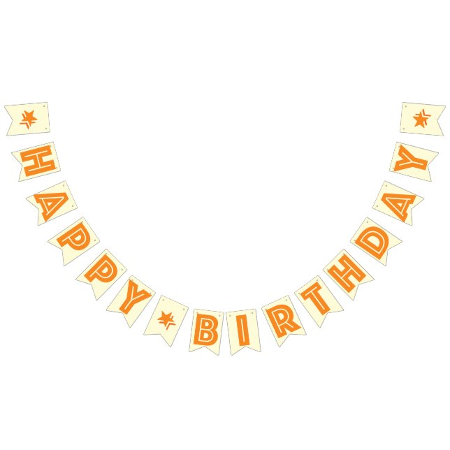 BANDERINES ☆ FELIZ DEL CUMPLEAÑOS DEL ☆ DEL ☆ ANARANJADO DEL (Todo)