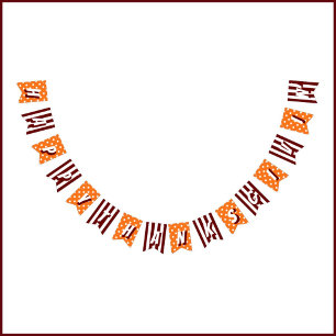 Banderines Feliz Día de Acción de Gracias, Naranja Burgundy