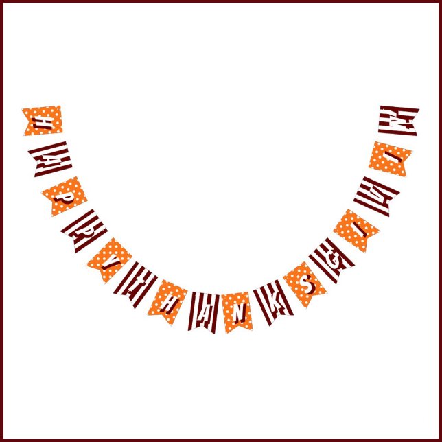 Banderines Feliz Día de Acción de Gracias, Naranja Burgundy (Subido por el creador)