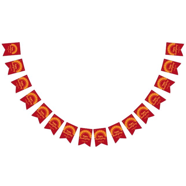 Banderines Feliz Día de Acción de Gracias Yellows Red Añadir  (Todo)