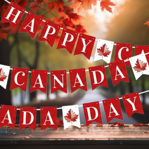Banderines Feliz Día de Canadá Hoja de Arce ID1313