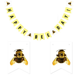 Banderines Feliz Día de la Abeja BumbleBee Cumpleaños