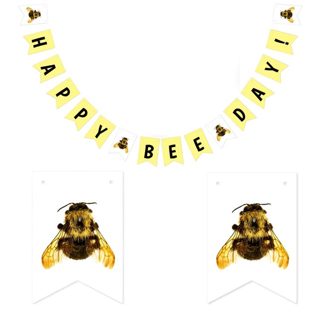 Banderines Feliz Día de la Abeja BumbleBee Cumpleaños (Subido por el creador)