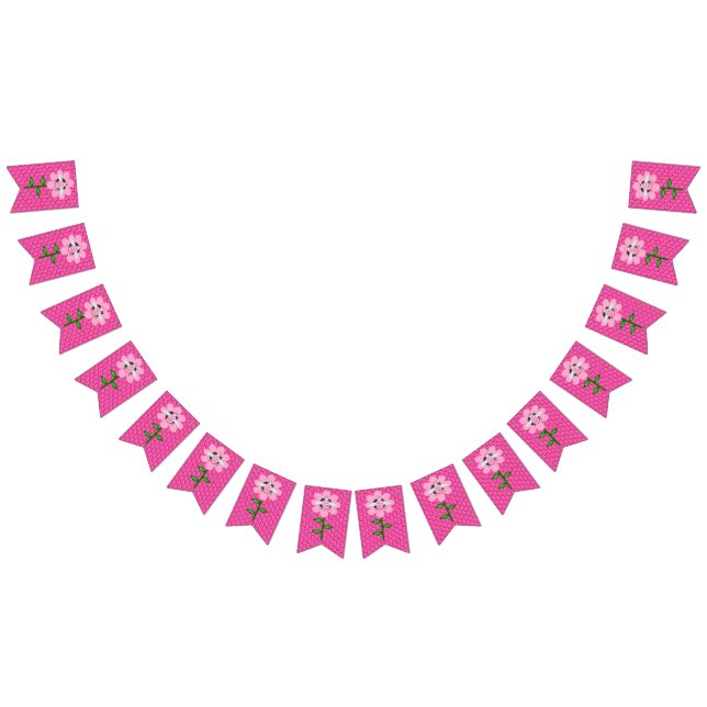 Banderines Feliz Día de la Abeja Chica Pink Birthday Bumblebe (Todo)