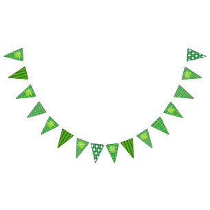 Banderines Feliz día de San Patricio Tartán Verde Trébol de l