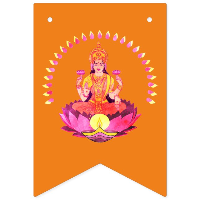 Banderines Feliz Diwali - Diosa Deepalavi Lakshmi 1 (Primera bandera)