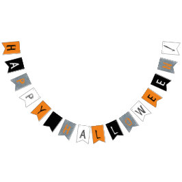 Banderines Feliz Halloween en colores de Halloween