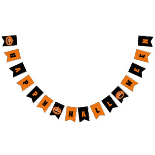 Banderines Feliz Halloween Hauned Jack O Lantern Pumpkin