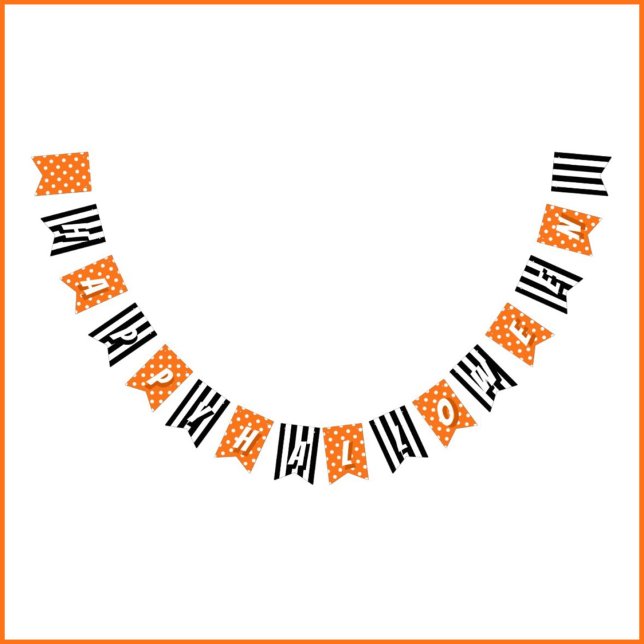 Banderines Feliz Halloween Patterado negro y Naranja (Subido por el creador)