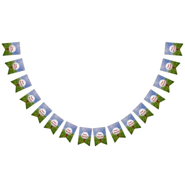 Banderines Feliz Jubilación a la pelota de golf en rojo (Todo)