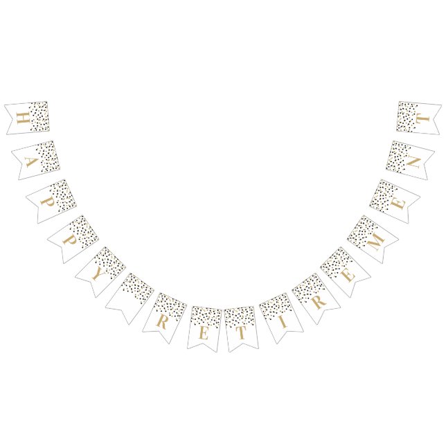 Banderines Feliz Jubilación Banner Confeti Negro de Oro (Todo)