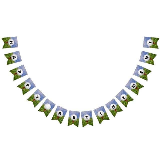 Banderines Feliz Jubilación y golf en el pasto (Todo)