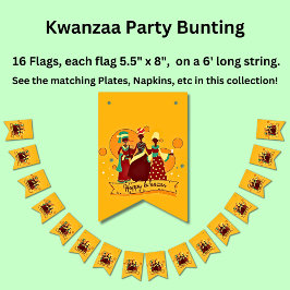 Banderines Feliz Kwanzaa 3 Damas de Amarillo