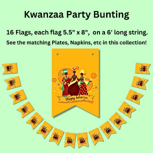 Banderines Feliz Kwanzaa 3 Damas de Amarillo