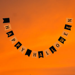 Banderines Feliz Naranja de Halloween y negro