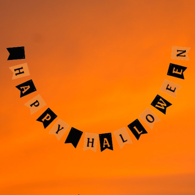 Banderines Feliz Naranja de Halloween y negro (In Situ Party)