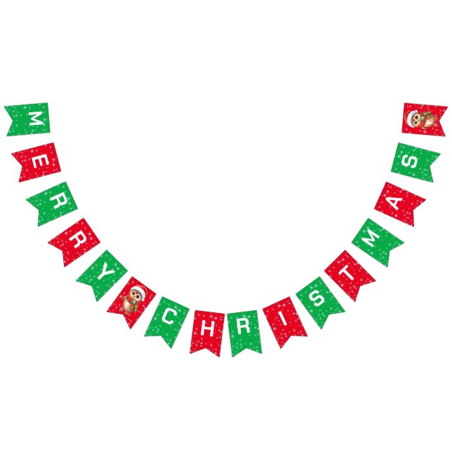 Banderines Feliz Navidad Bebé Lechuza Santa Scarf vacaciones (Todo)