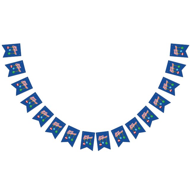 Banderines Feliz Navidad con bolas colgadas (Todo)