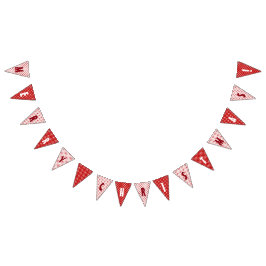 Banderines Feliz Navidad Polka Blanco Rojo Doce Nordic