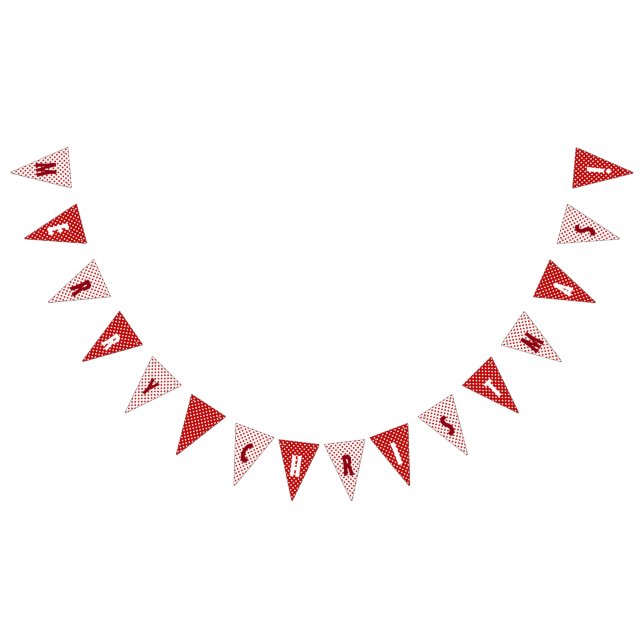 Banderines Feliz Navidad Polka Blanco Rojo Doce Nordic (Todo)