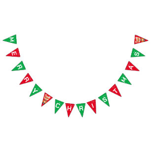 Banderines Feliz Navidad Red Fox Santa Scarf festividad