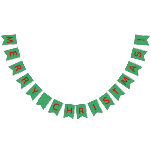 Banderines Feliz Navidad Roja y Verde