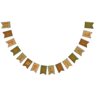 Banderines Feliz Otoño Para Todos Arpillera Naranja Amarillo 