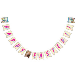 Banderines Feliz Pascua!! Conejo y texto 