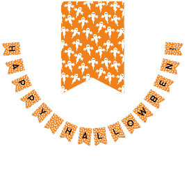 Banderines Feliz patrón fantasma de Halloween