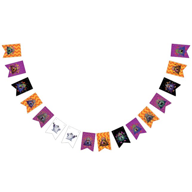 Banderines Feliz truco o trato a los monstruos de Halloween (Todo)
