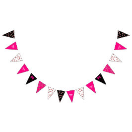 Banderines Fideos de Fiesta de cangrejos (rosado sobre negro)