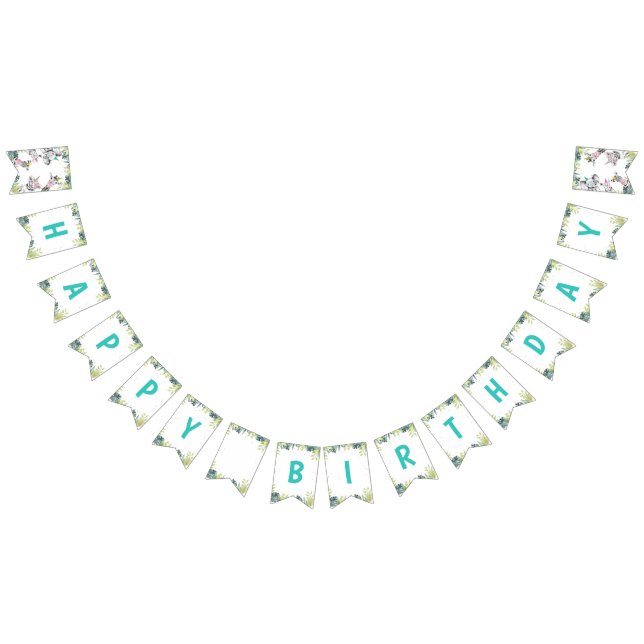 Banderines Fiesta Animales Safari Salvaje Un Feliz Cumpleaños (Todo)