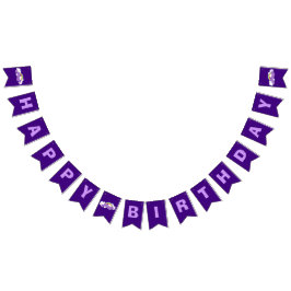 Banderines Fiesta Arcoiris Purple Happy Birday