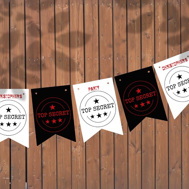 Banderines Fiesta de alto secreto personalizado (TOP SECRET! Only cool kids allowed)