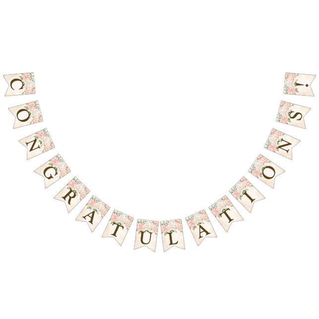 Banderines Fiesta de Bienvenida Acuarela Flores Blancas Meloc (Todo)