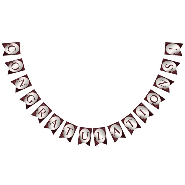 Banderines Fiesta de bienvenida Monograma Flores rosadas roja (Todo)