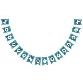 Banderines Fiesta de boliche de cumpleaños feliz azul-verde