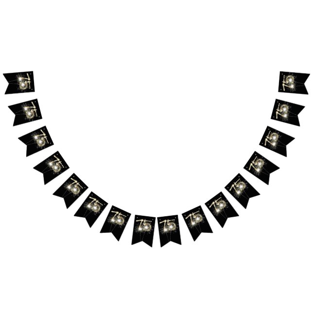 Banderines fiesta De Cumpleaños 75 O Aniversario (Todo)