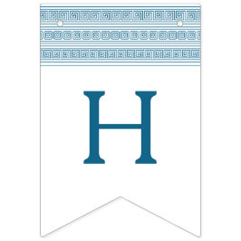 Banderines Fiesta de cumpleaños azul con elementos griegos