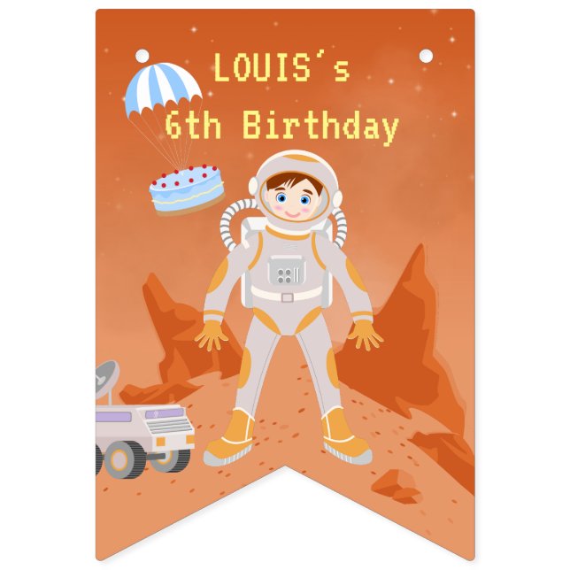 Banderines Fiesta de cumpleaños con temática masculina del as (Séptima bandera)