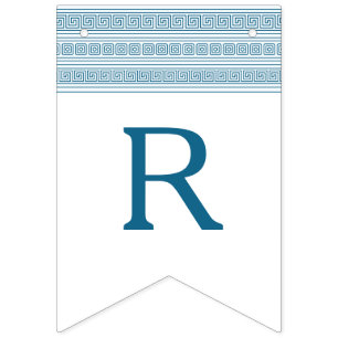 Banderines Fiesta de cumpleaños con toga griega azul y elemen