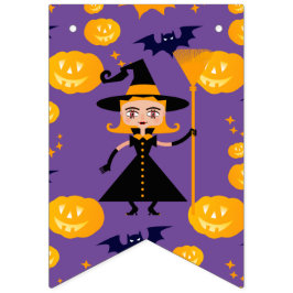 Banderines Fiesta de cumpleaños de bruja de Chica de disfrace
