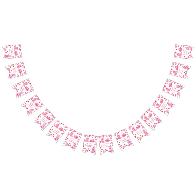 Banderines Fiesta de cumpleaños de Cowgirl Western First Rode (Todo)